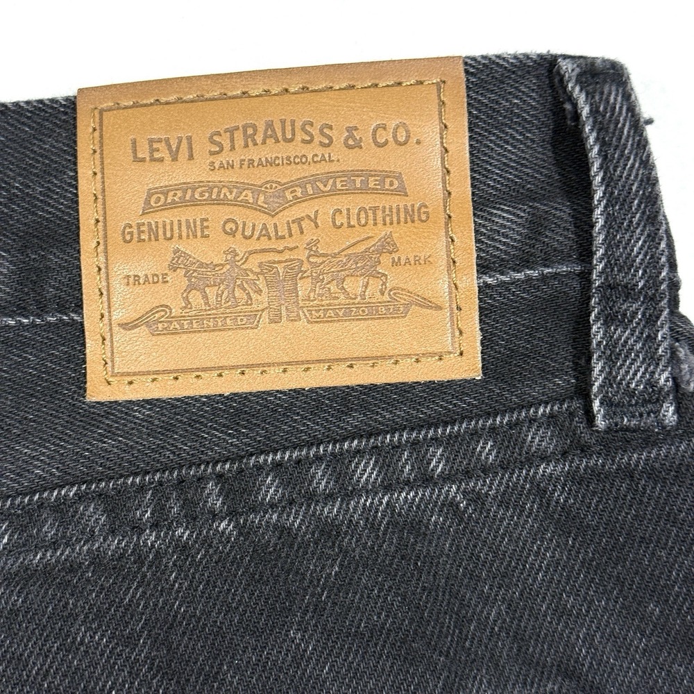 Levis Jeans Womens 31 Baggy Dad Wide Leg BIG E Premium Denim Relaxed Fit Black - Picture 11 of 15
